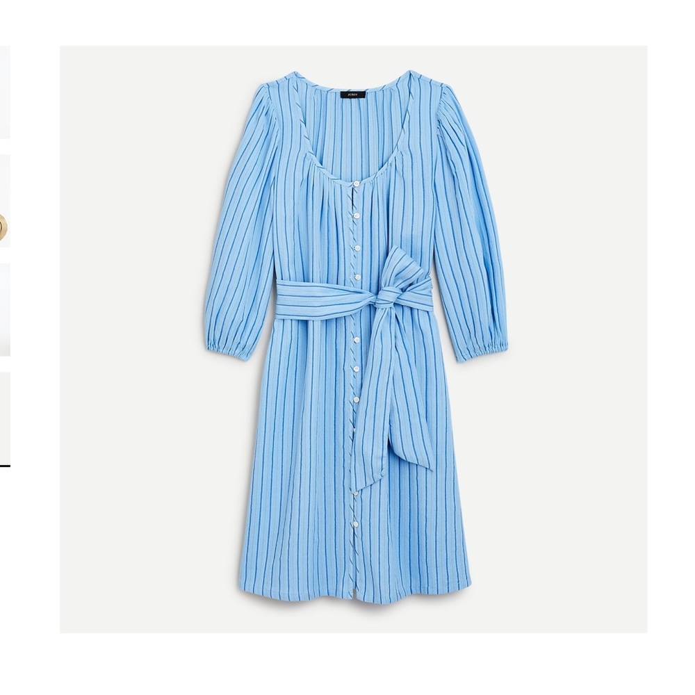 J.Crew Balloon-sleeve dress in stripe NWT